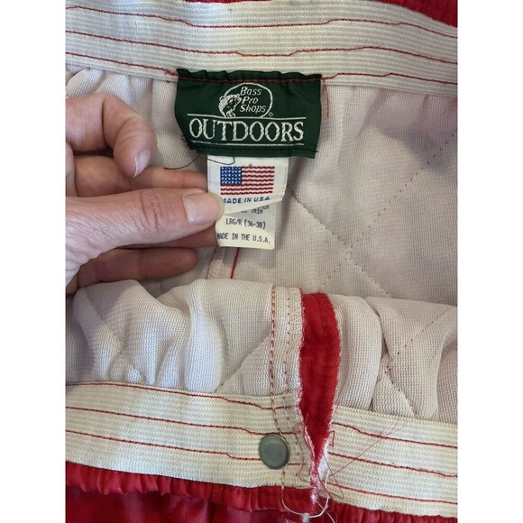 Vintage Bass Pro Shops Quilted Thermal Lined Pants Large Hunting 80s 90s SEE DES - Picture 7 of 8